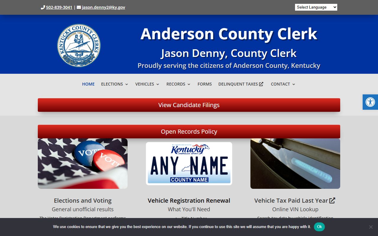 Anderson County Circuit Court Clerk records county clerk records website