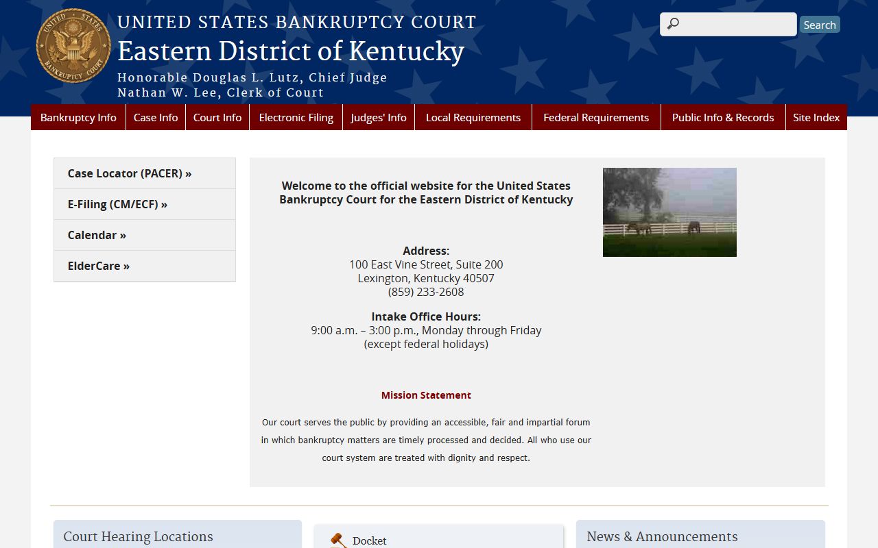 Anderson County Circuit Court records Eastern District bankruptcy court distinction