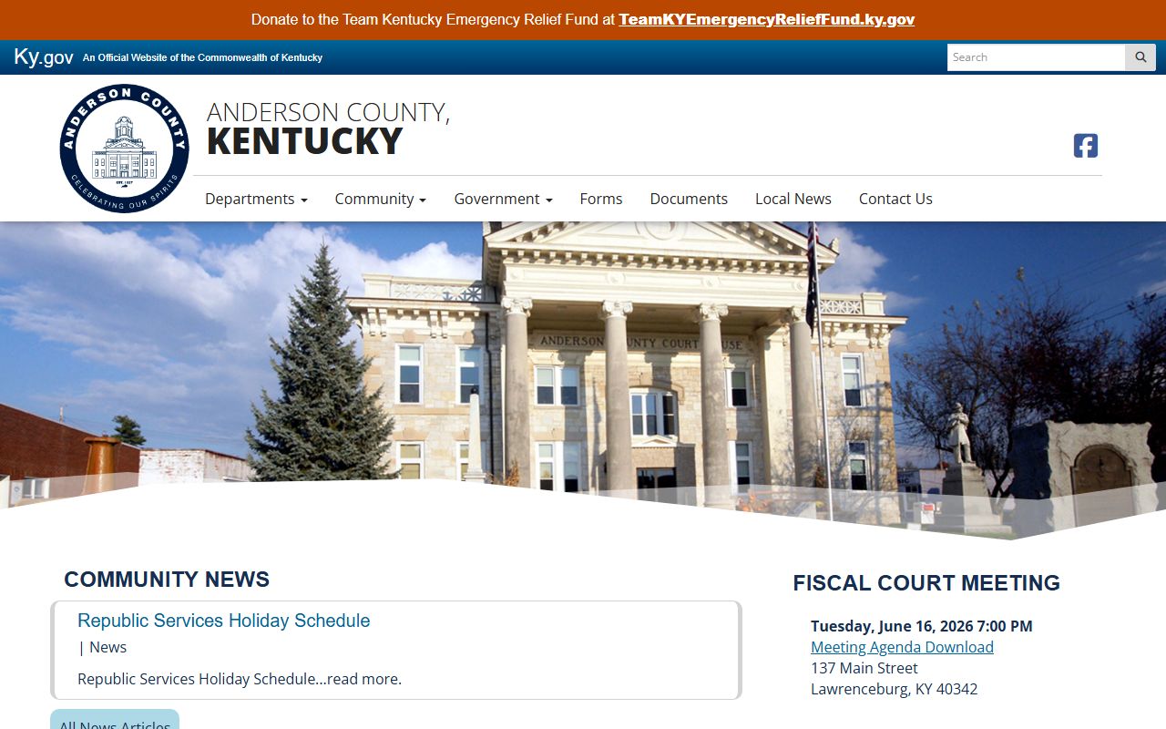 Anderson County court records county government homepage