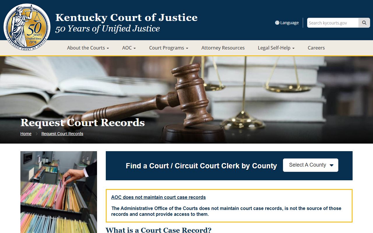 Anderson County court records request instructions