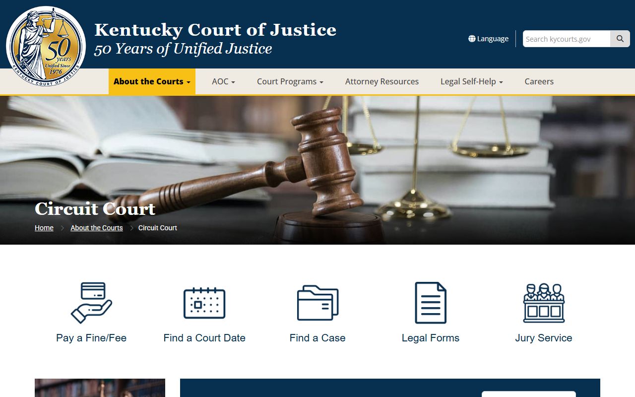 Anderson County Circuit Court records jurisdiction page