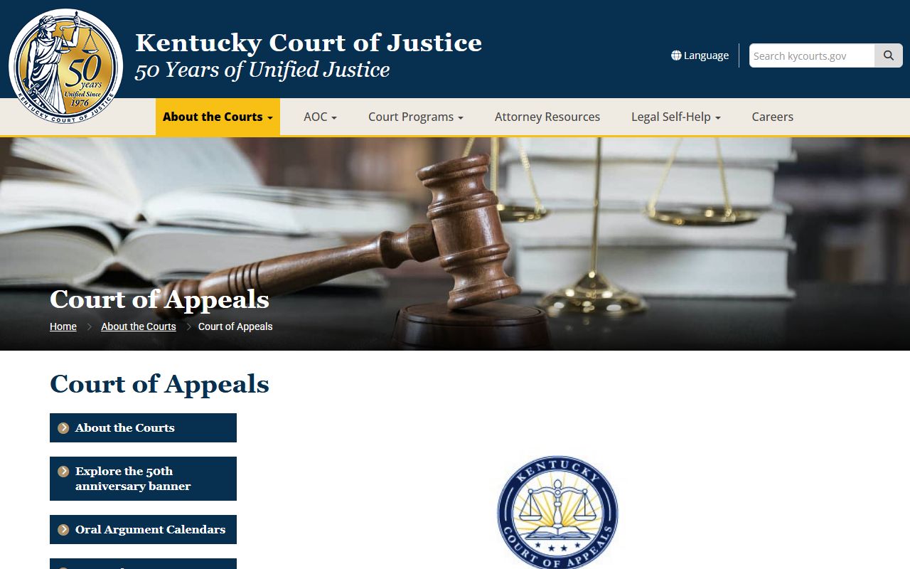 Anderson County court records Kentucky Court of Appeals page
