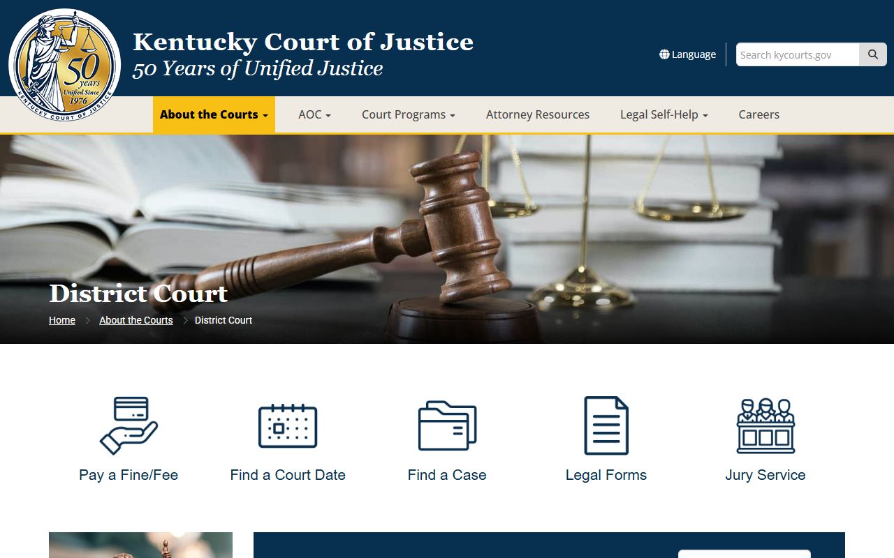 Anderson County District Court records jurisdiction page